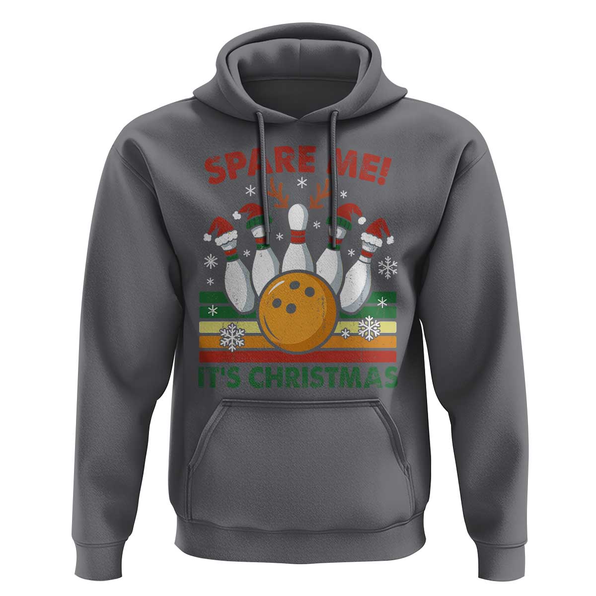 Funny Christmas Bowling Hoodie Spare Me Its Xmas Festive Holiday - Wonder Print Shop