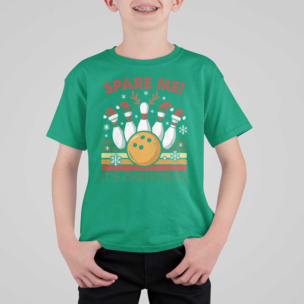 Funny Christmas Bowling T Shirt For Kid Spare Me Its Xmas Festive Holiday - Wonder Print Shop