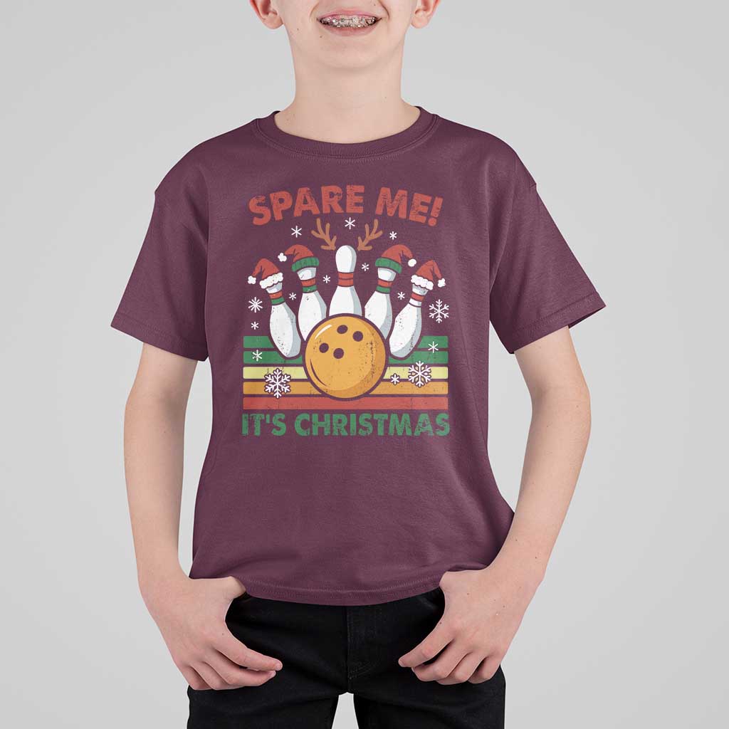 Funny Christmas Bowling T Shirt For Kid Spare Me Its Xmas Festive Holiday - Wonder Print Shop