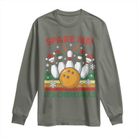 Funny Christmas Bowling Long Sleeve Shirt Spare Me Its Xmas Festive Holiday - Wonder Print Shop
