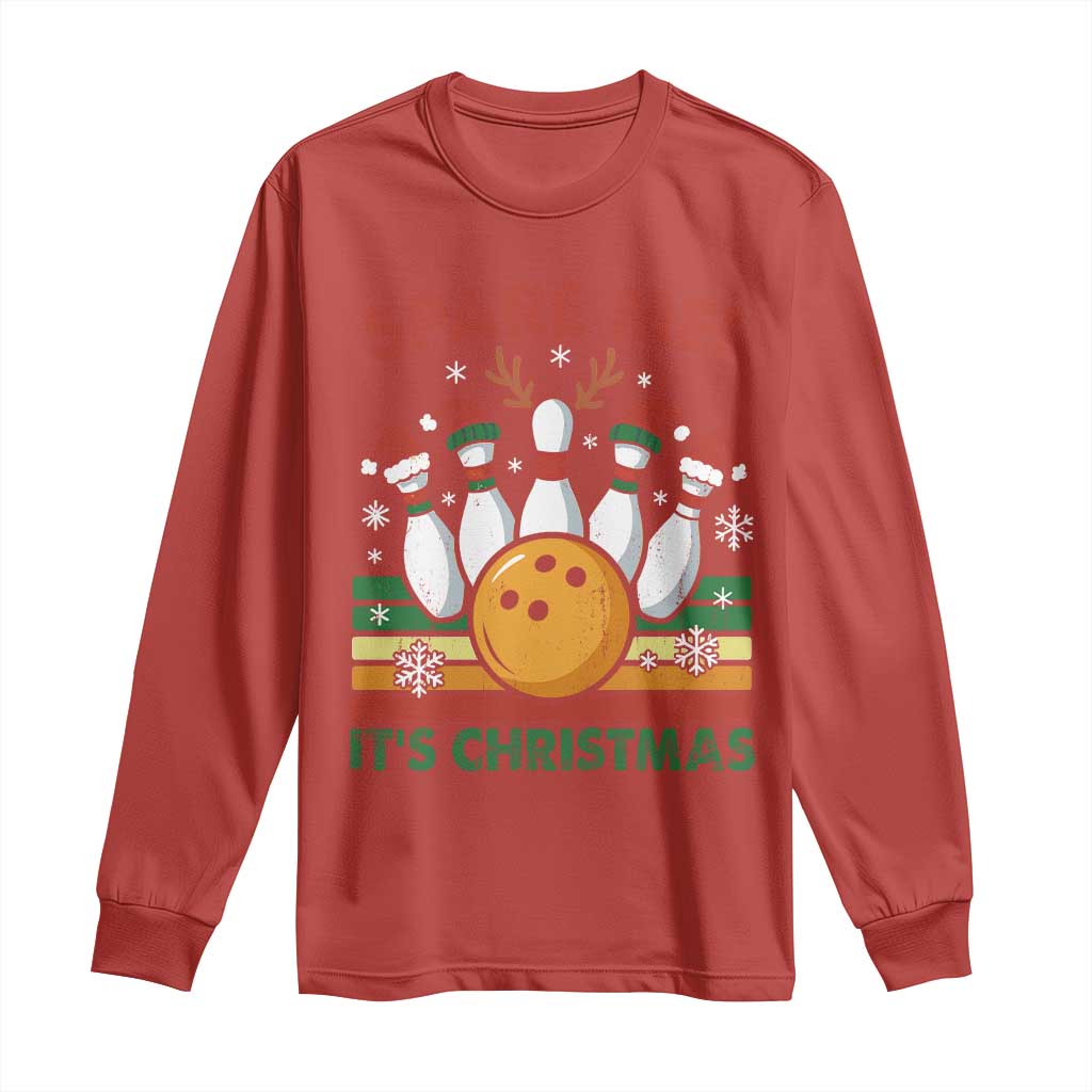 Funny Christmas Bowling Long Sleeve Shirt Spare Me Its Xmas Festive Holiday - Wonder Print Shop
