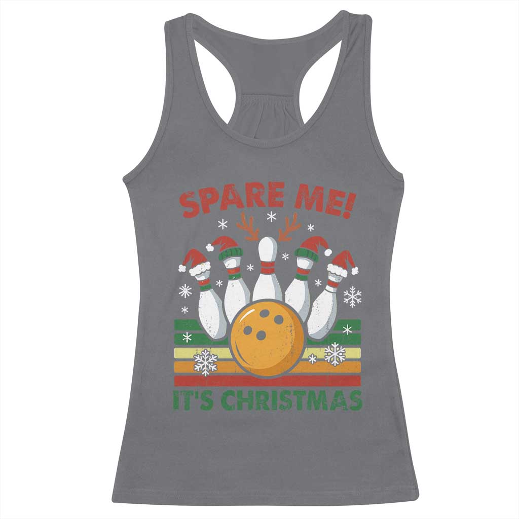 Funny Christmas Bowling Racerback Tank Top Spare Me Its Xmas Festive Holiday - Wonder Print Shop