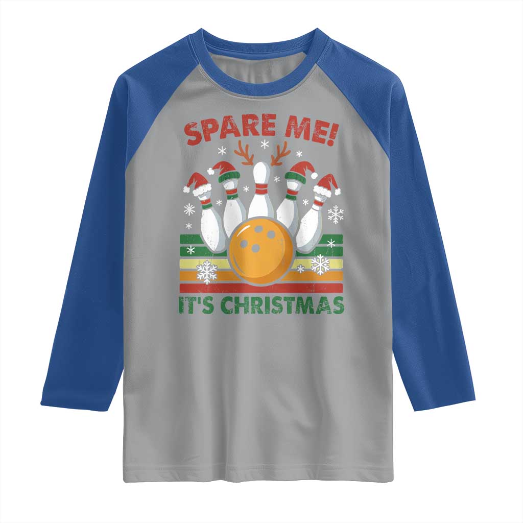 Funny Christmas Bowling Raglan Shirt Spare Me Its Xmas Festive Holiday - Wonder Print Shop