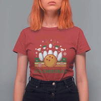 Funny Christmas Bowling T Shirt For Women Spare Me Its Xmas Festive Holiday - Wonder Print Shop