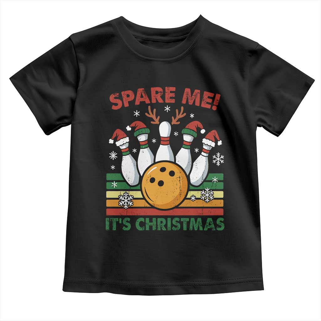 Funny Christmas Bowling Toddler T Shirt Spare Me Its Xmas Festive Holiday - Wonder Print Shop