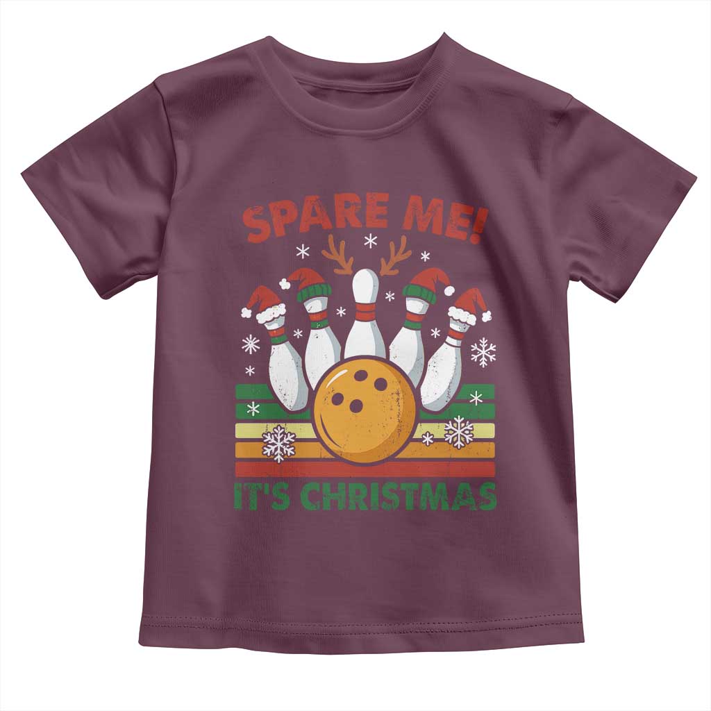 Funny Christmas Bowling Toddler T Shirt Spare Me Its Xmas Festive Holiday - Wonder Print Shop