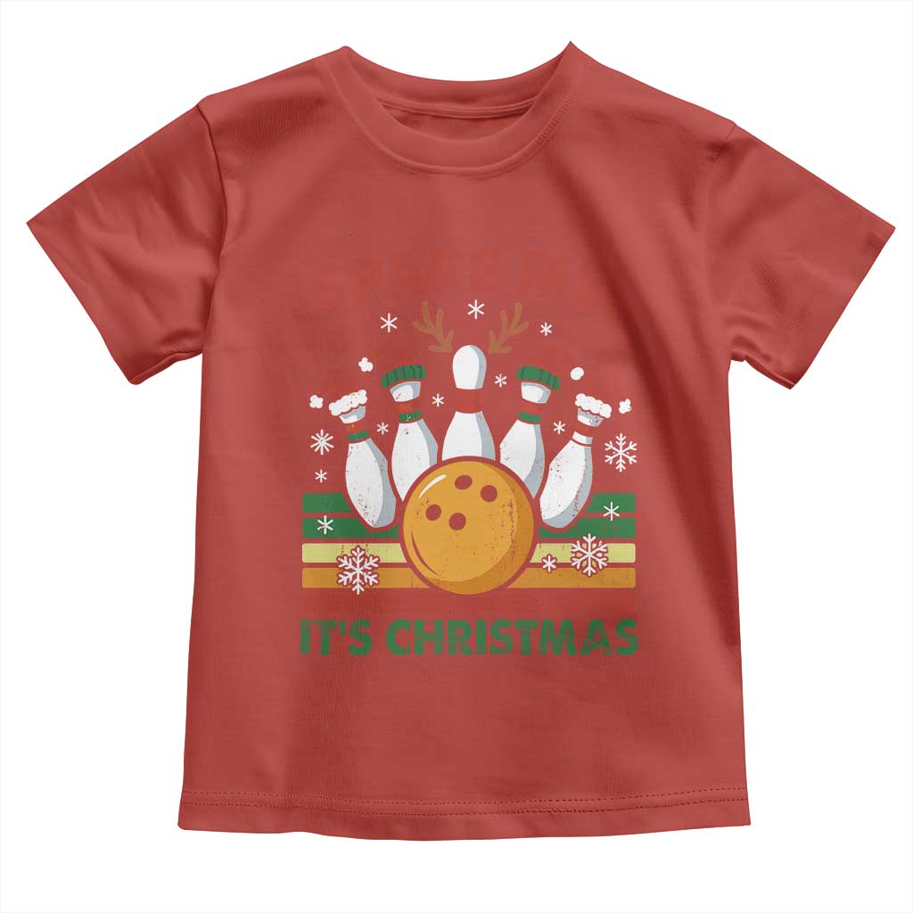 Funny Christmas Bowling Toddler T Shirt Spare Me Its Xmas Festive Holiday - Wonder Print Shop