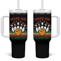 Funny Christmas Bowling Tumbler With Handle Spare Me Its Xmas Festive Holiday - Wonder Print Shop
