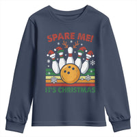 Funny Christmas Bowling Youth Sweatshirt Spare Me Its Xmas Festive Holiday - Wonder Print Shop