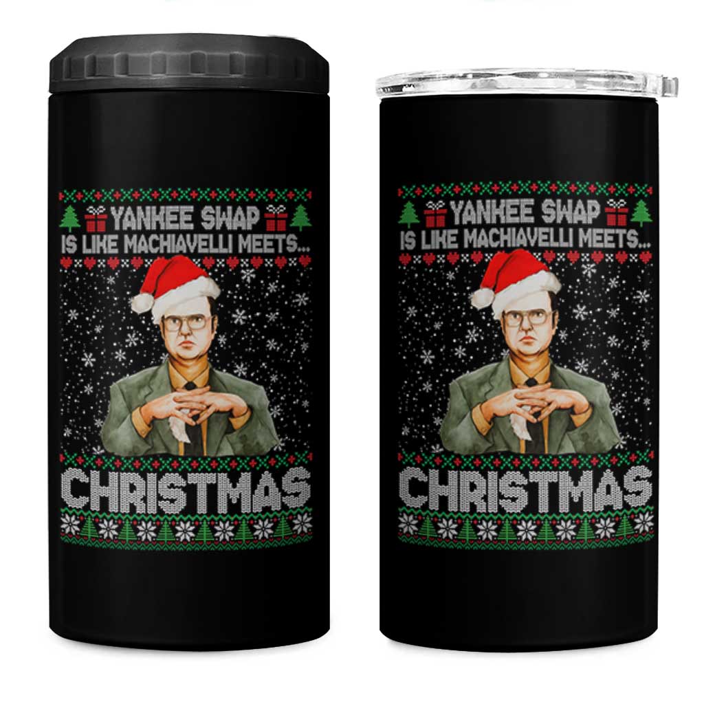 Funny Christmas Office Movie 4 in 1 Can Cooler Tumbler Yankee Swap Is Like Machiavelli Meets Christmas - Wonder Print Shop