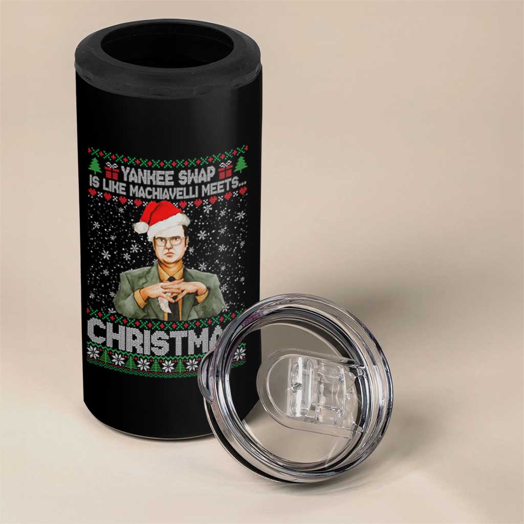 Funny Christmas Office Movie 4 in 1 Can Cooler Tumbler Yankee Swap Is Like Machiavelli Meets Christmas - Wonder Print Shop