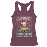 Funny Christmas The Office Movie Racerback Tank Top Yankee Swap Is Like Machiavelli Meets Christmas - Wonder Print Shop