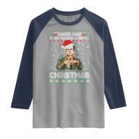Funny Christmas The Office Movie Raglan Shirt Yankee Swap Is Like Machiavelli Meets Christmas - Wonder Print Shop