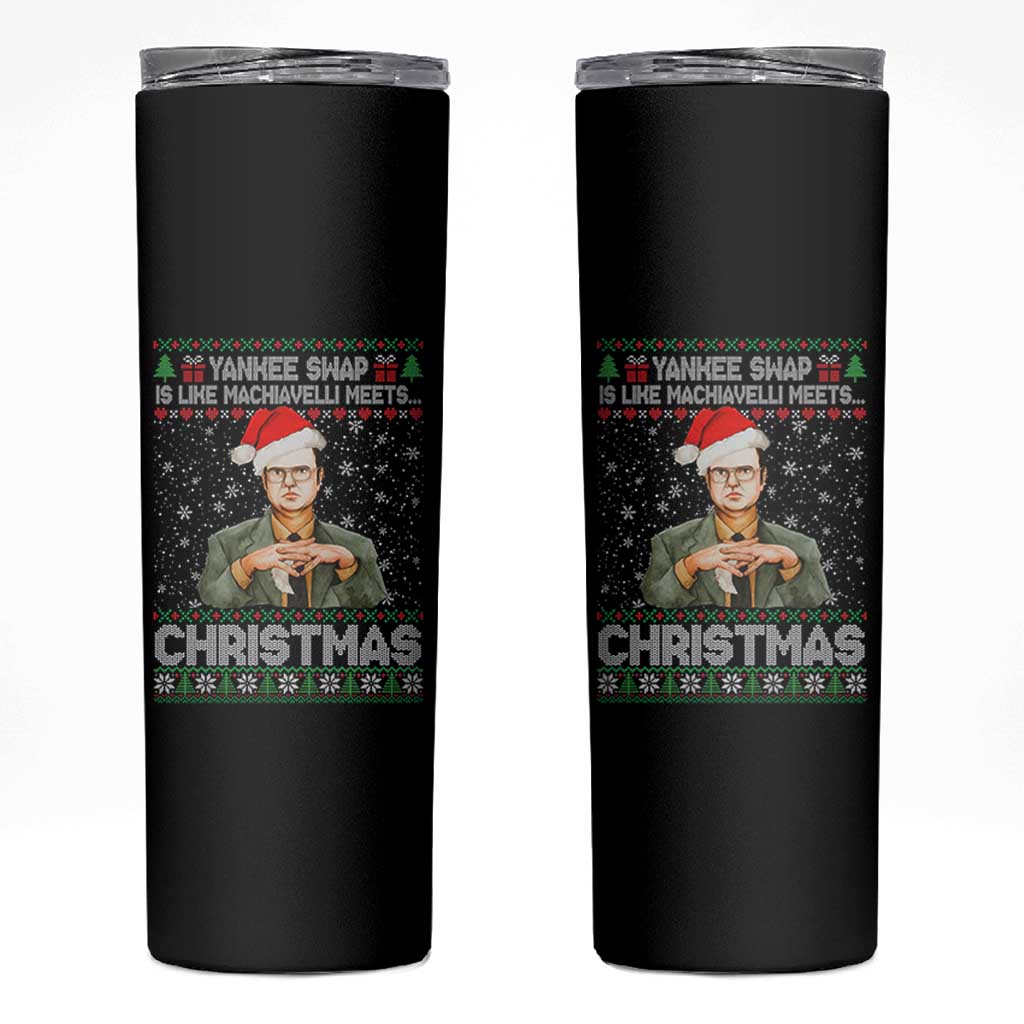 Funny Christmas Office Movie Skinny Tumbler Yankee Swap Is Like Machiavelli Meets Christmas - Wonder Print Shop