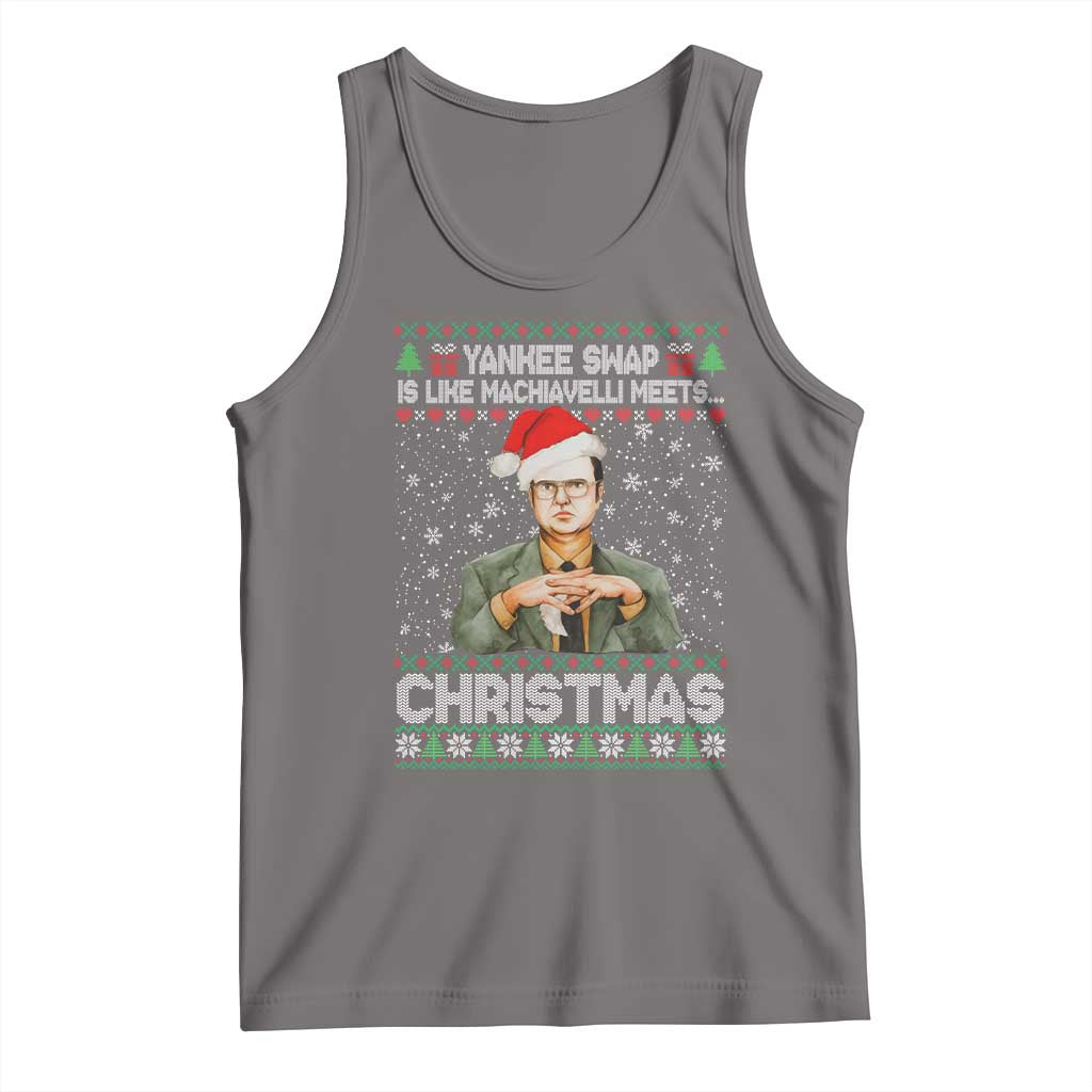 Funny Christmas The Office Movie Tank Top Yankee Swap Is Like Machiavelli Meets Christmas - Wonder Print Shop