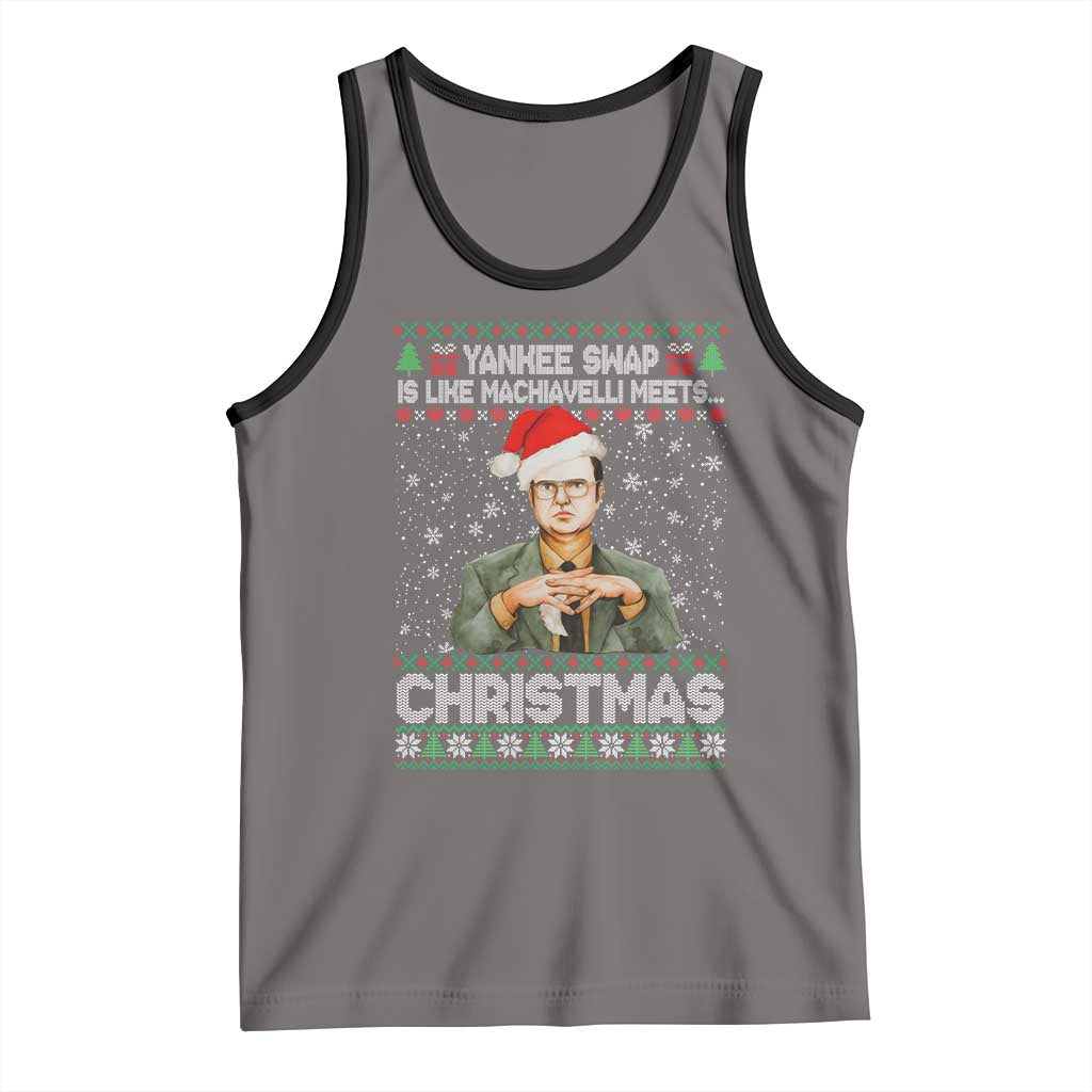 Funny Christmas The Office Movie Tank Top Yankee Swap Is Like Machiavelli Meets Christmas - Wonder Print Shop