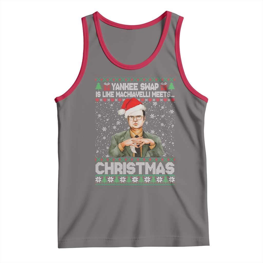 Funny Christmas The Office Movie Tank Top Yankee Swap Is Like Machiavelli Meets Christmas - Wonder Print Shop