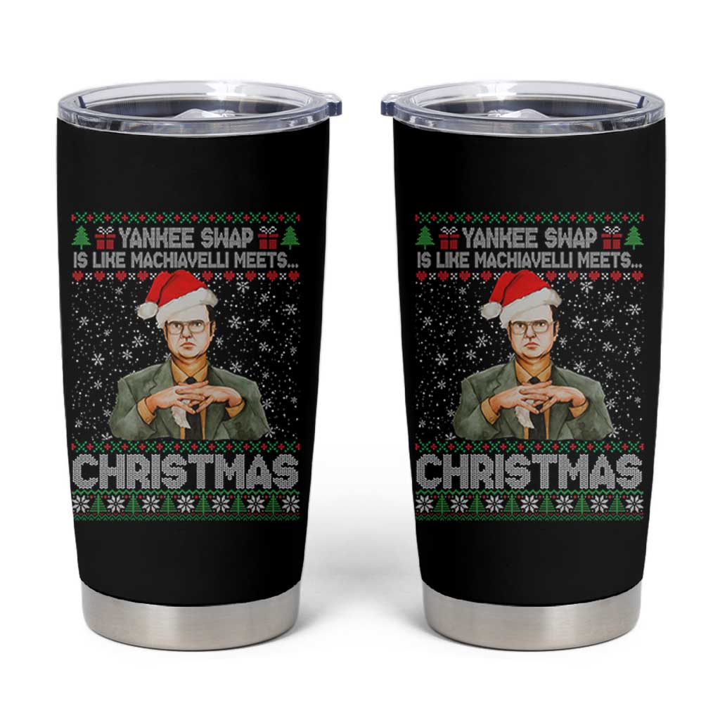 Funny Christmas Office Movie Tumbler Cup Yankee Swap Is Like Machiavelli Meets Christmas - Wonder Print Shop