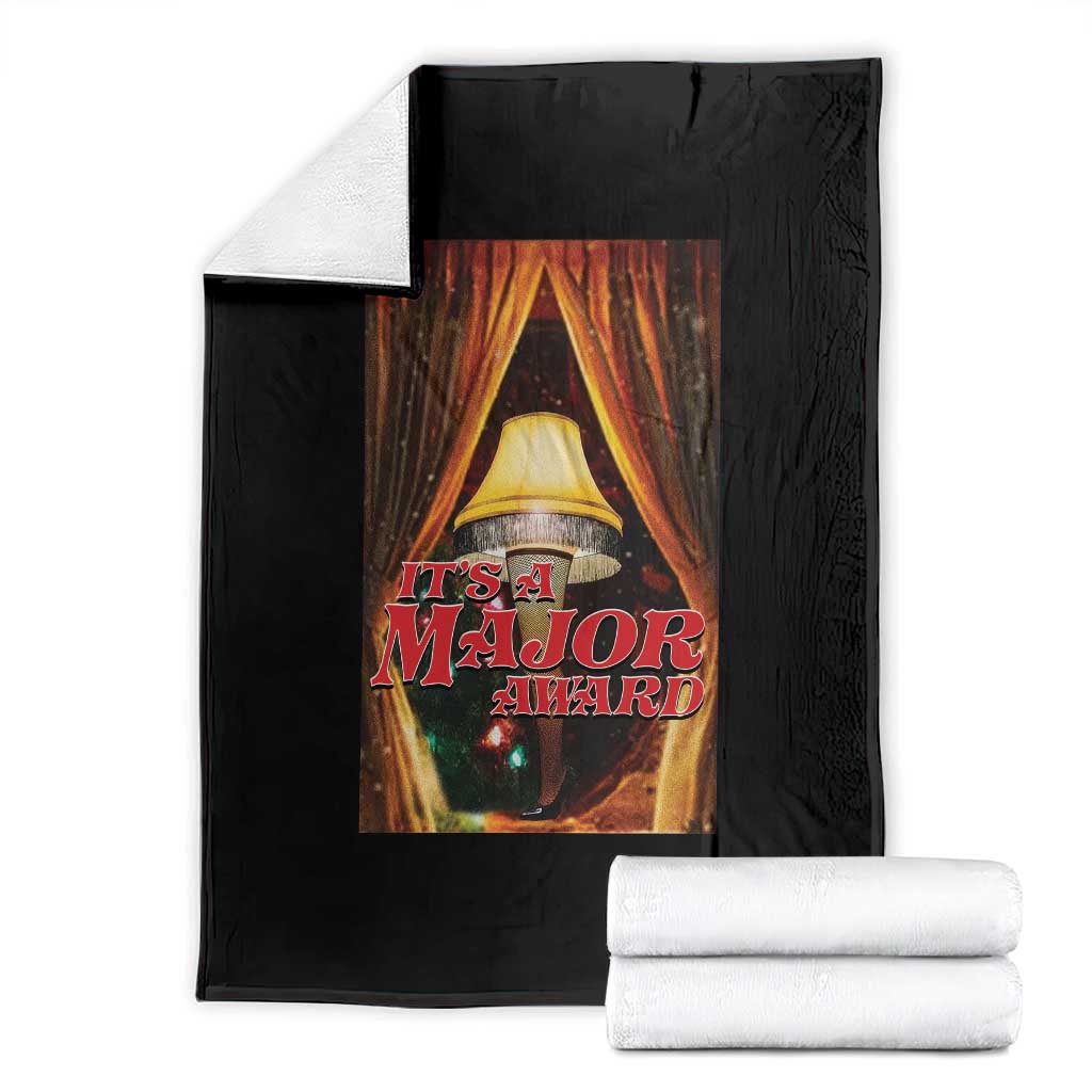 Funny Christmas Movie It Is A Major Award Throw Blanket Italian Leg Lamp - Wonder Print Shop
