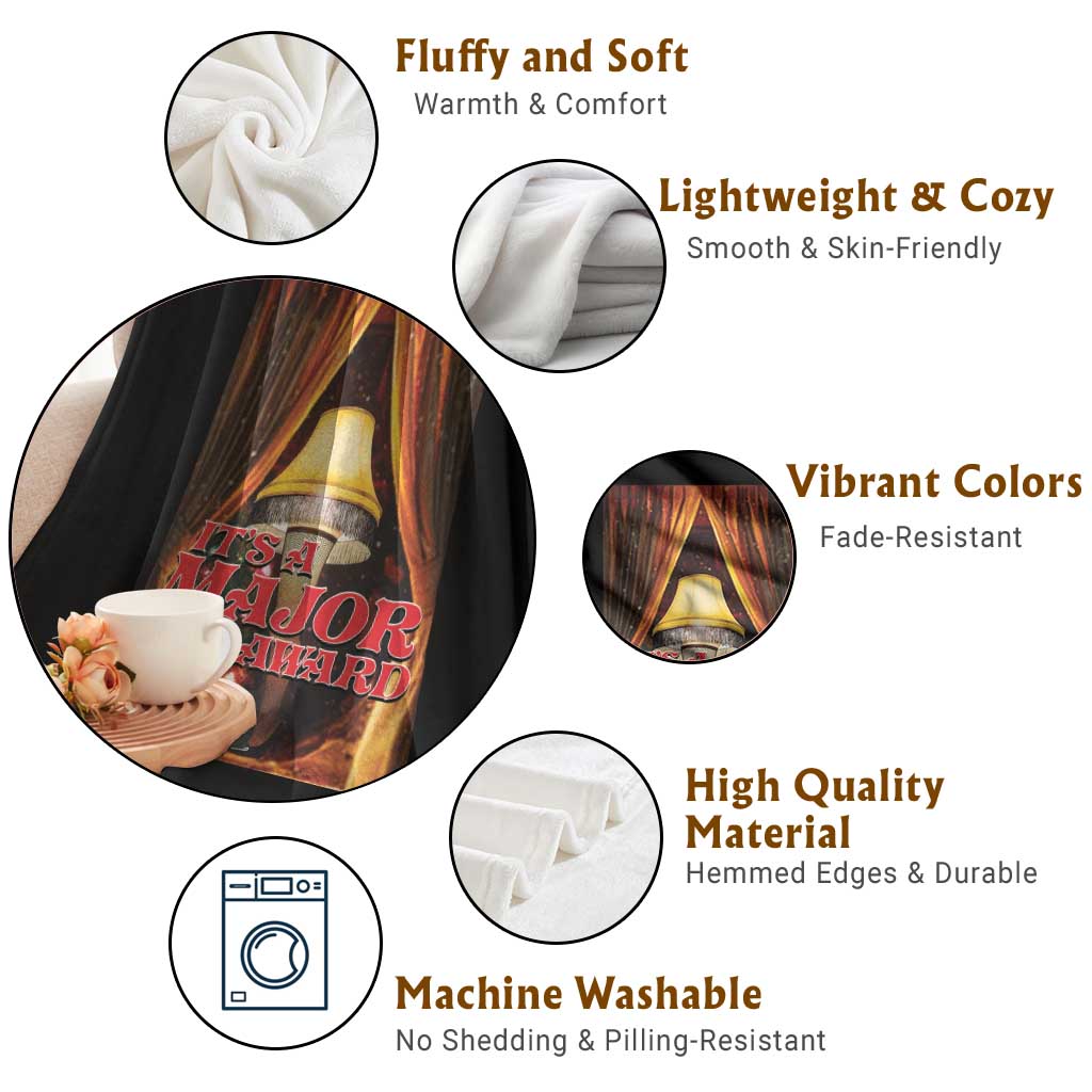 Funny Christmas Movie It Is A Major Award Throw Blanket Italian Leg Lamp - Wonder Print Shop