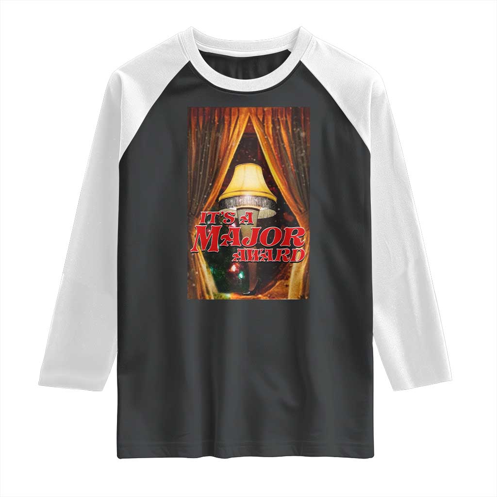 Funny Christmas Movie It Is A Major Award Raglan Shirt Italian Leg Lamp - Wonder Print Shop