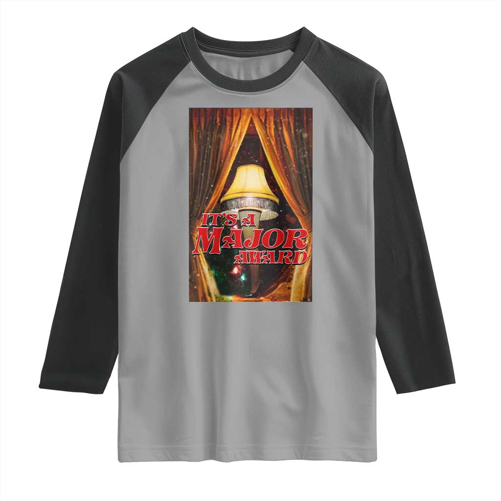 Funny Christmas Movie It Is A Major Award Raglan Shirt Italian Leg Lamp - Wonder Print Shop
