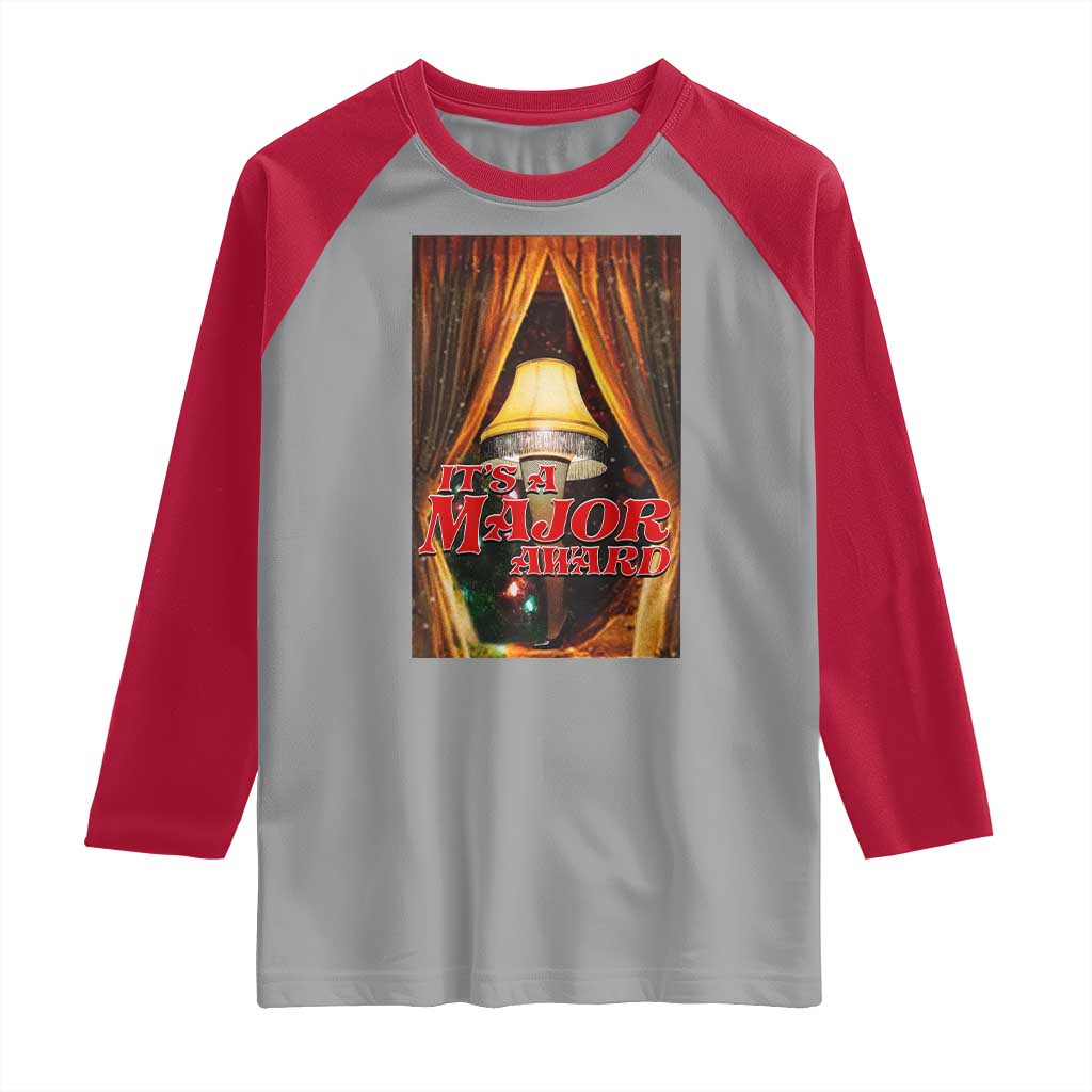 Funny Christmas Movie It Is A Major Award Raglan Shirt Italian Leg Lamp - Wonder Print Shop