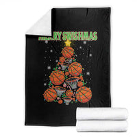 Christmas Basketball Merry Swishmas Throw Blanket Basketball Xmas Tree - Wonder Print Shop