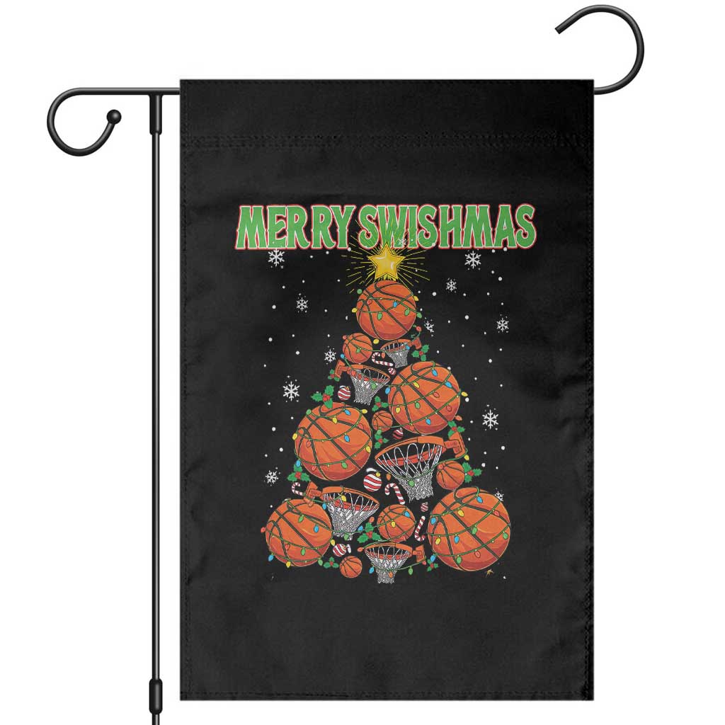 Christmas Basketball Merry Swishmas Garden Flag Basketball Xmas Tree - Wonder Print Shop