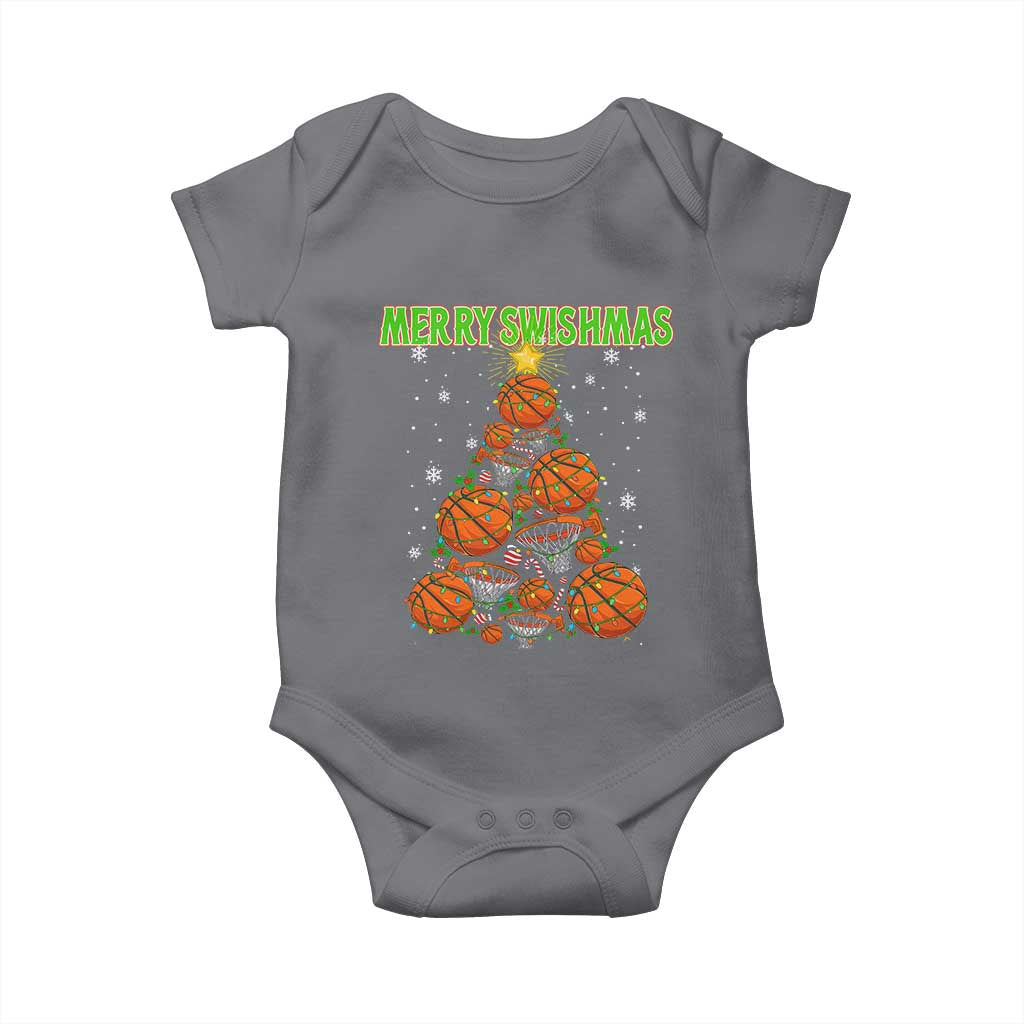 Christmas Basketball Merry Swishmas Baby Onesie Basketball Xmas Tree - Wonder Print Shop
