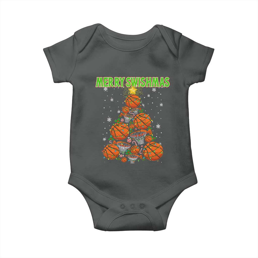 Christmas Basketball Merry Swishmas Baby Onesie Basketball Xmas Tree - Wonder Print Shop