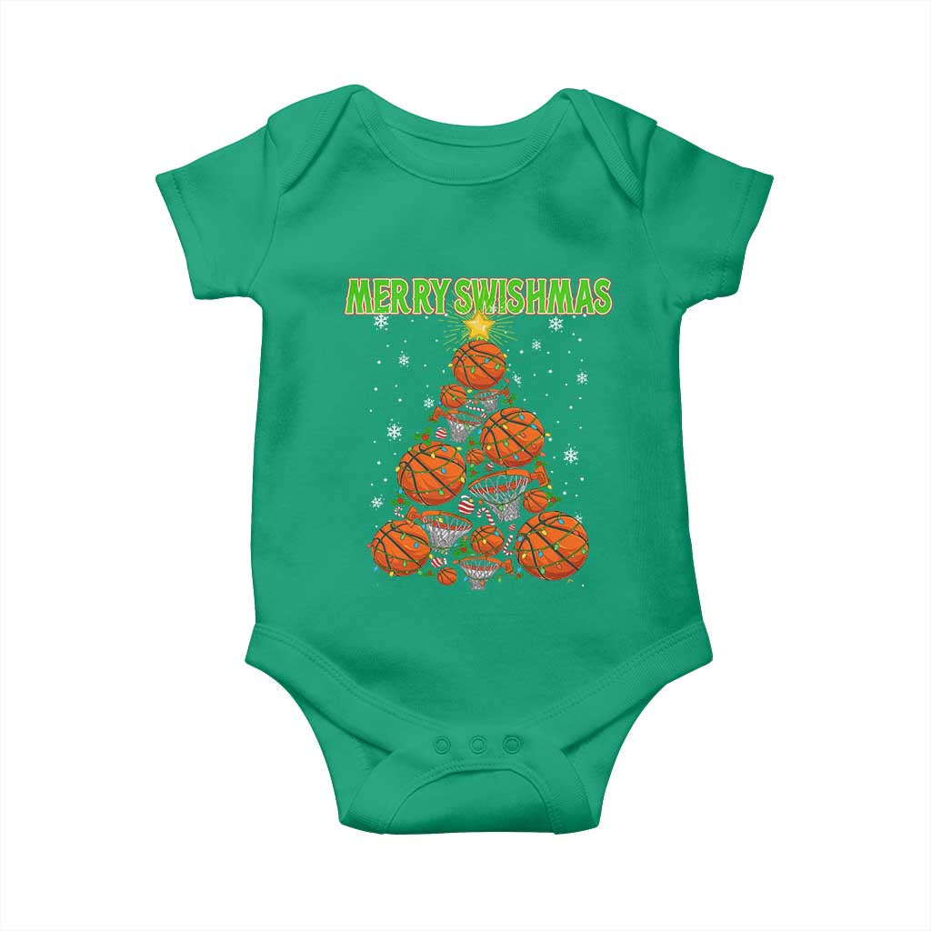 Christmas Basketball Merry Swishmas Baby Onesie Basketball Xmas Tree - Wonder Print Shop
