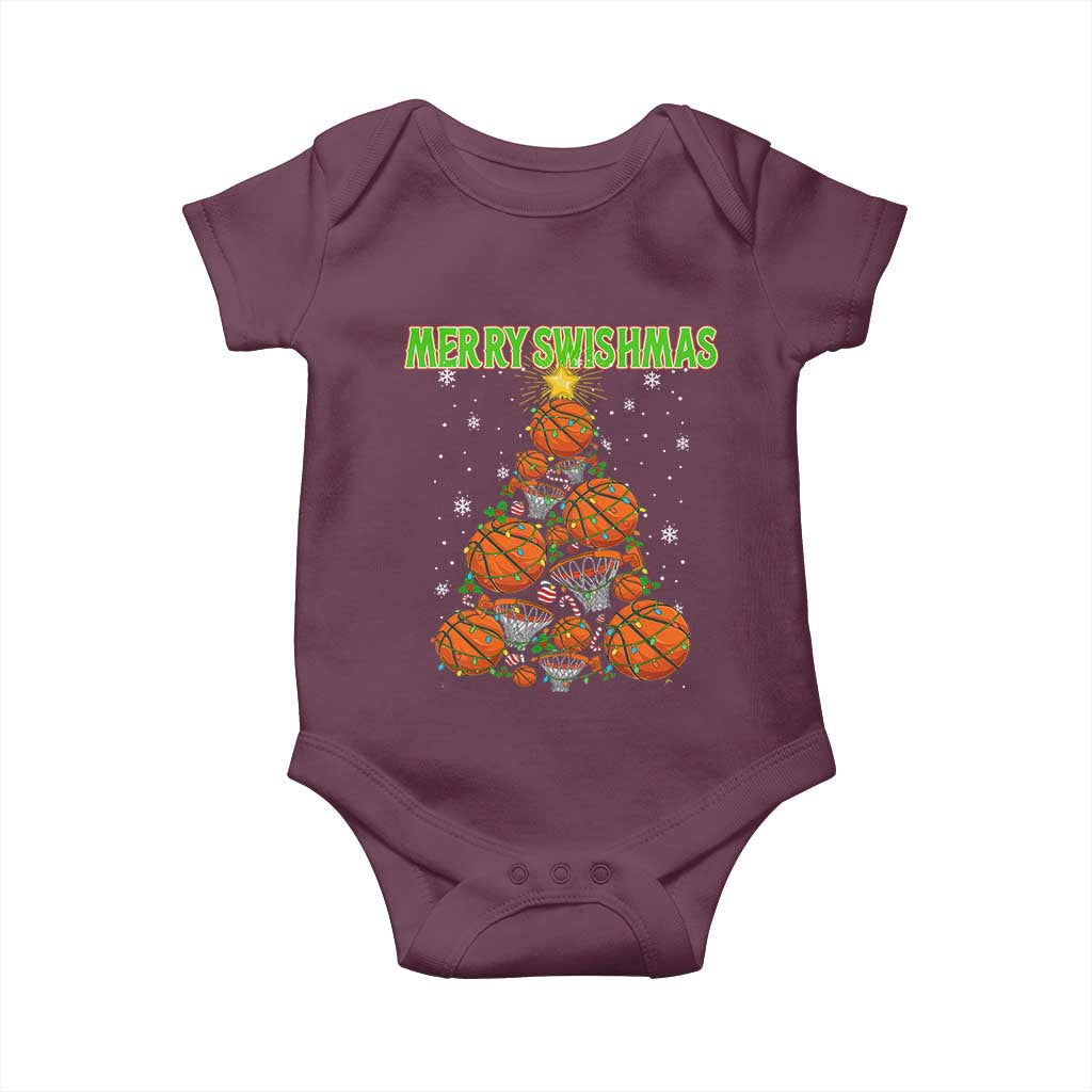 Christmas Basketball Merry Swishmas Baby Onesie Basketball Xmas Tree - Wonder Print Shop