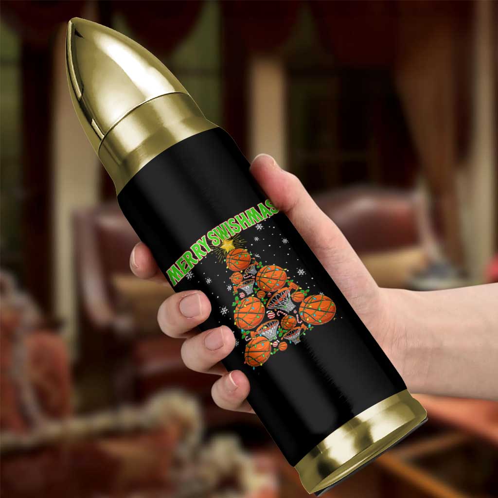 Christmas Basketball Merry Swishmas Bullet Tumbler Basketball Xmas Tree - Wonder Print Shop