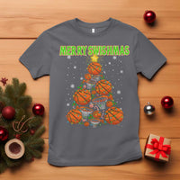 Christmas Basketball Merry Swishmas T Shirt Basketball Xmas Tree - Wonder Print Shop