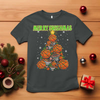 Christmas Basketball Merry Swishmas T Shirt Basketball Xmas Tree - Wonder Print Shop
