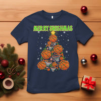 Christmas Basketball Merry Swishmas T Shirt Basketball Xmas Tree - Wonder Print Shop