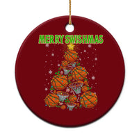 Christmas Basketball Merry Swishmas Ceramic Ornament Basketball Xmas Tree - Wonder Print Shop