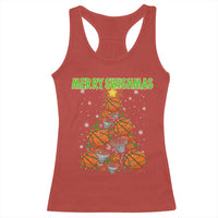 Christmas Basketball Merry Swishmas Racerback Tank Top Basketball Xmas Tree - Wonder Print Shop