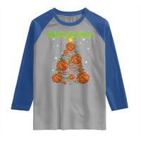 Christmas Basketball Merry Swishmas Raglan Shirt Basketball Xmas Tree - Wonder Print Shop
