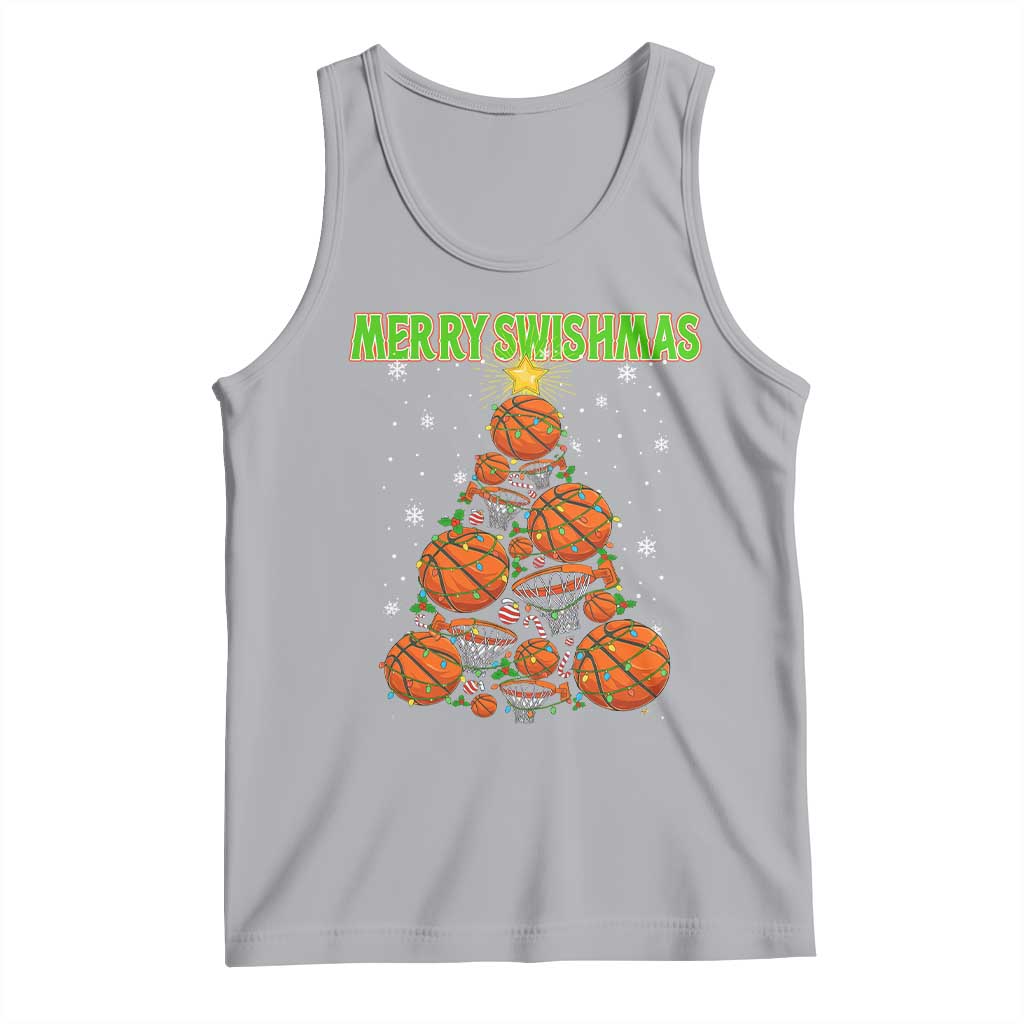 Christmas Basketball Merry Swishmas Tank Top Basketball Xmas Tree - Wonder Print Shop