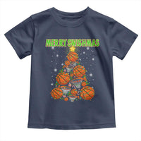 Christmas Basketball Merry Swishmas Toddler T Shirt Basketball Xmas Tree - Wonder Print Shop