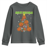 Christmas Basketball Merry Swishmas Youth Sweatshirt Basketball Xmas Tree - Wonder Print Shop