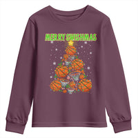 Christmas Basketball Merry Swishmas Youth Sweatshirt Basketball Xmas Tree - Wonder Print Shop