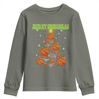 Christmas Basketball Merry Swishmas Youth Sweatshirt Basketball Xmas Tree - Wonder Print Shop