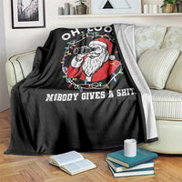 Funny Christmas Santa Oh Look Nobody Gives A Shit Throw Blanket - Wonder Print Shop