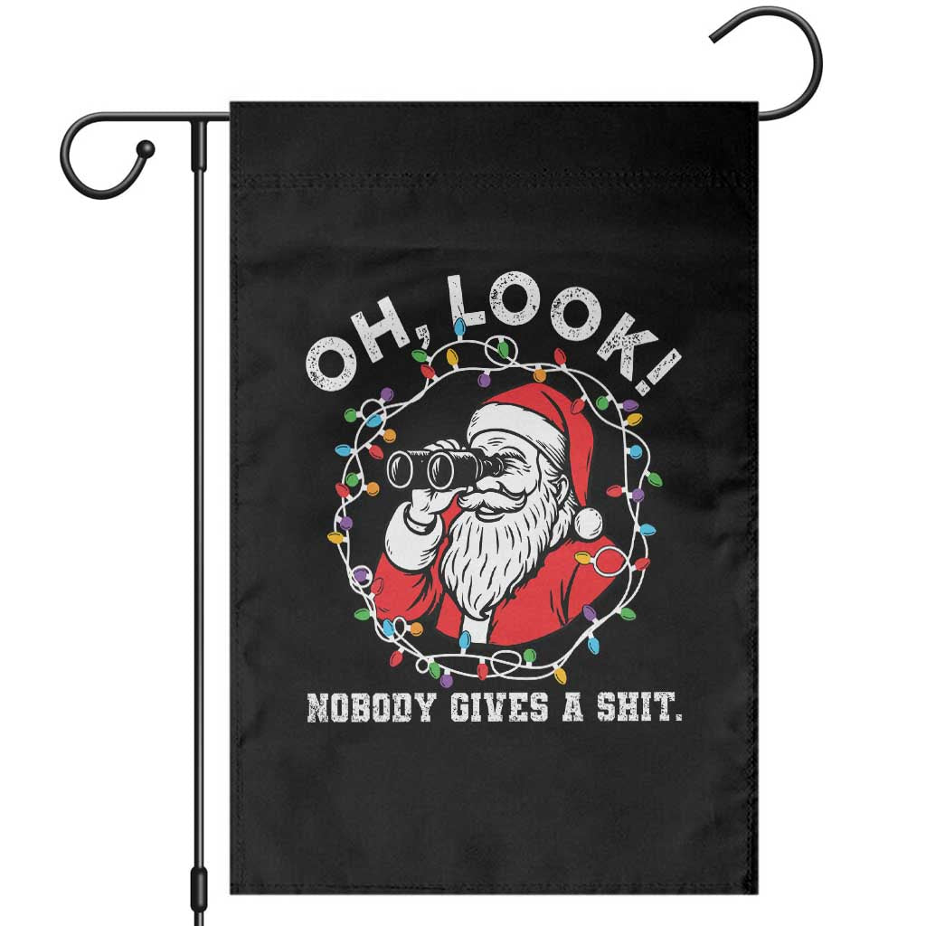 Funny Christmas Santa Oh Look Nobody Gives A Shit Garden Flag - Wonder Print Shop