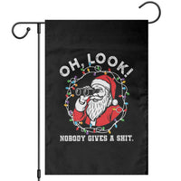 Funny Christmas Santa Oh Look Nobody Gives A Shit Garden Flag - Wonder Print Shop