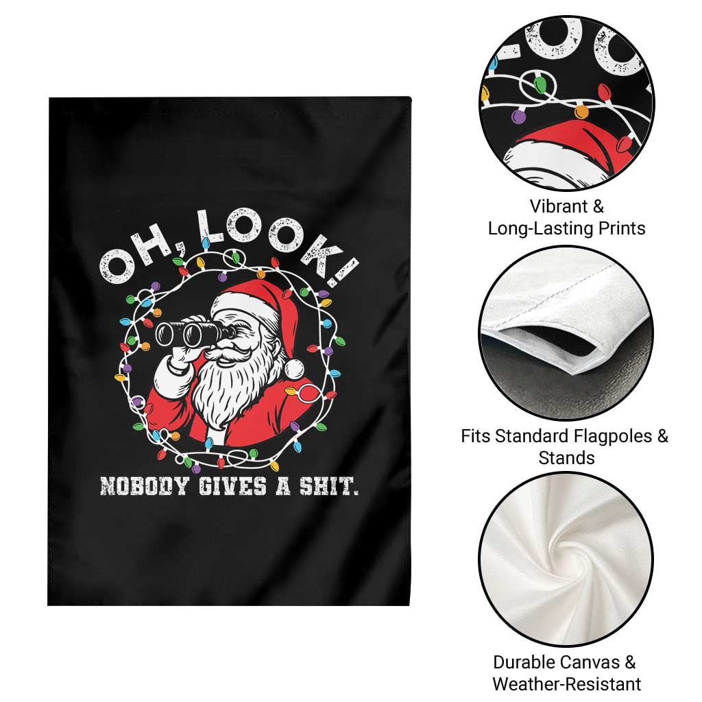 Funny Christmas Santa Oh Look Nobody Gives A Shit Garden Flag - Wonder Print Shop
