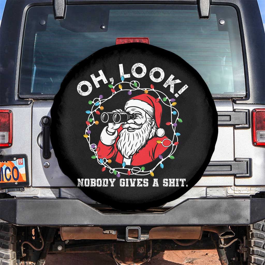 Funny Christmas Santa Oh Look Nobody Gives A Shit Spare Tire Cover - Wonder Print Shop
